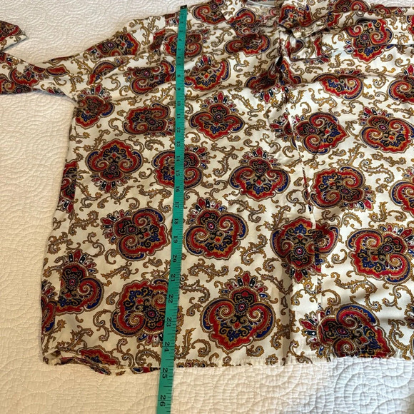 Vintage Liz Claiborne Collection Vibrant Paisley 1960's Inspired Shirt 8 - Picture 6 of 6